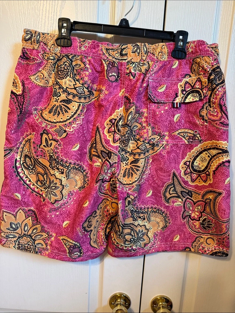 Men’s Tommy Hilfiger Pink and Tan Paisley Swim Trunks